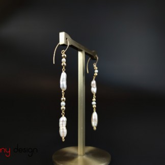 Pearl and 9k gold earrings